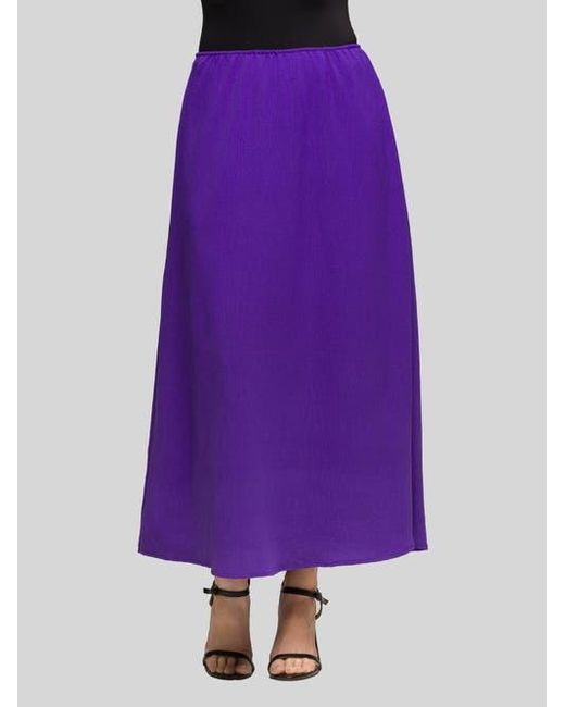 24seven Comfort Apparel Purple Elastic Waist A-Line Maxi Skirt