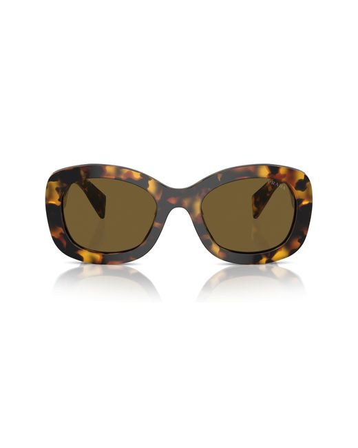 Prada Brown 55mm Oval Sunglasses for men