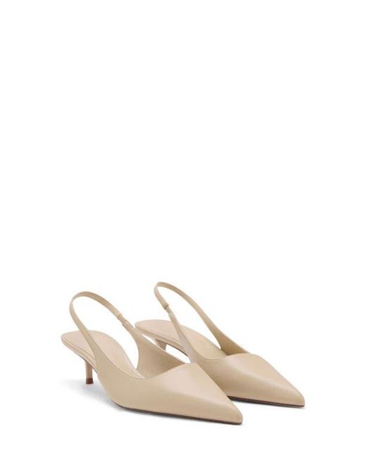 Mango White Tom Slingback Pointed Toe Pump