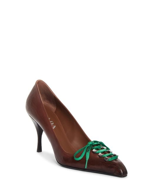 Prada Brown Runway Pump