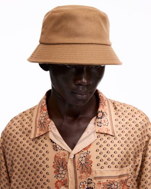 vowels Brown Bucket Hat for men