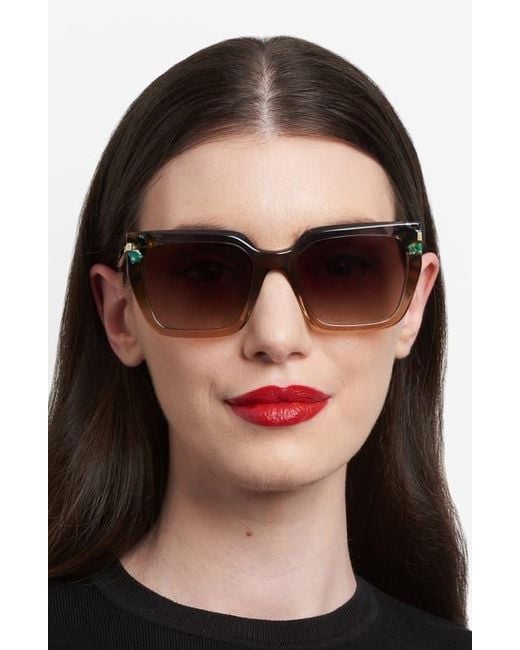 Carolina Herrera Multicolor 55Mm Rectangular Sunglasses