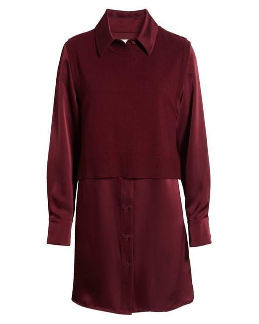 Sam Edelman Layered Mixed Media Dress | Lyst