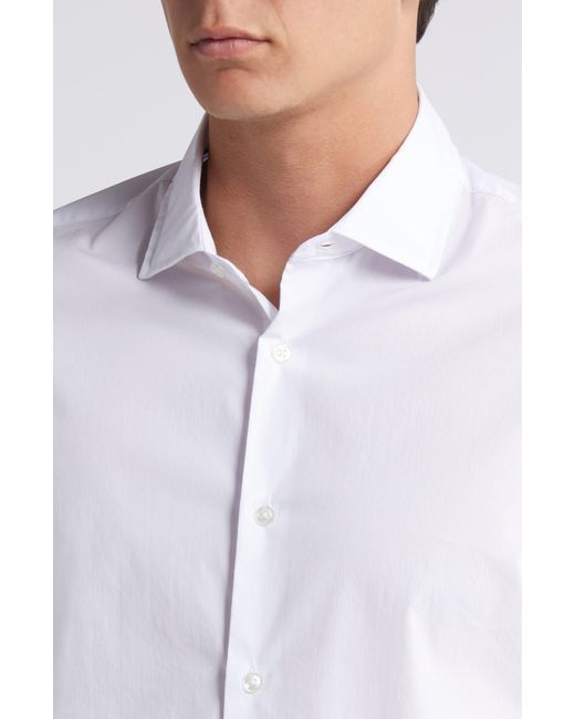 7 For All Mankind White Slim Fit Stretch Poplin Button-up Shirt for men