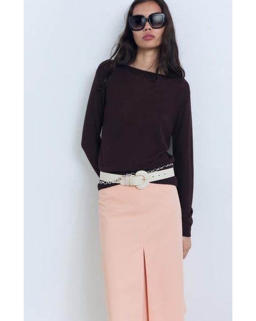 Mango Black Stretch Cotton Skirt