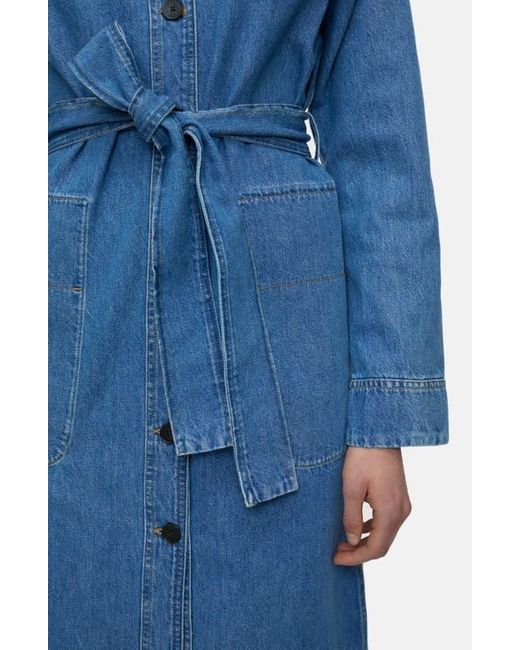 Closed Blue Long Sleeve Denim Midi Shirtdress