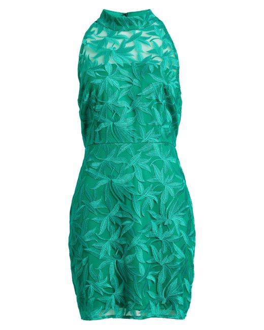 Sam Edelman Green Leaf Embroidered Sheath Dress