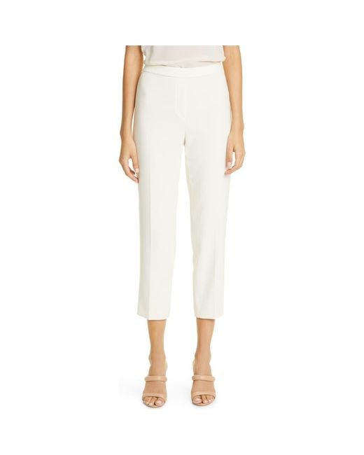 Theory White Treeca Pull-On Trousers