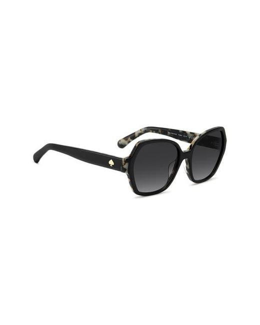 Kate Spade Black Layne 57Mm Geometric Square Sunglasses