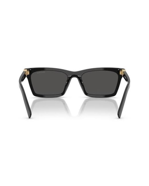 Miu Miu Black 55Mm Rectangular Sunglasses