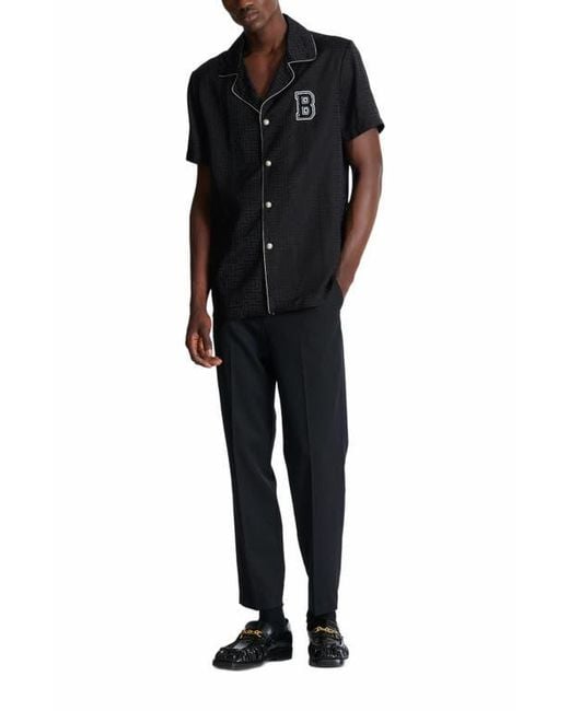 Balmain Black Varsity Pyjama Shirt for men