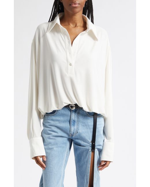 Coperni White Oversize Draped Bodysuit