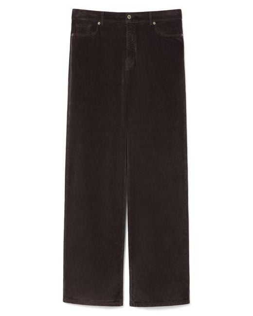 Marina Rinaldi Black Medea Wide Leg Corduroy Pants