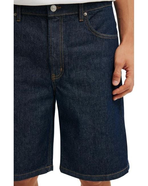 Cotton On Blue Baggy Denim Short for men