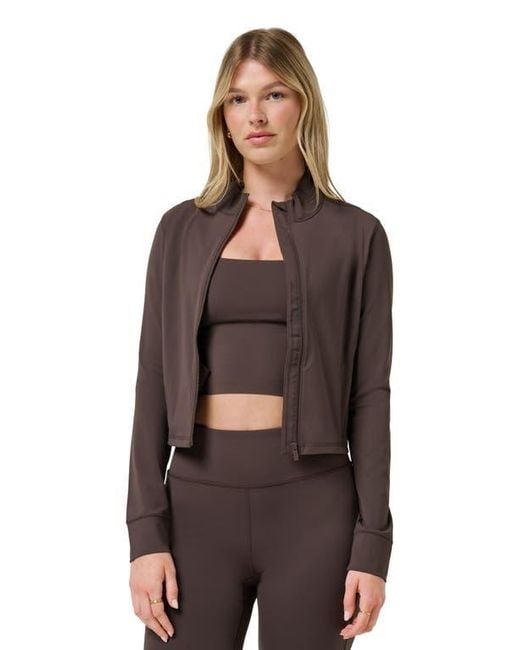 Travis Mathew Brown Moveknit Full Zip Crop Jacket