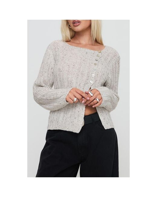 Princess Polly Gray Lneker Split Front Sweater