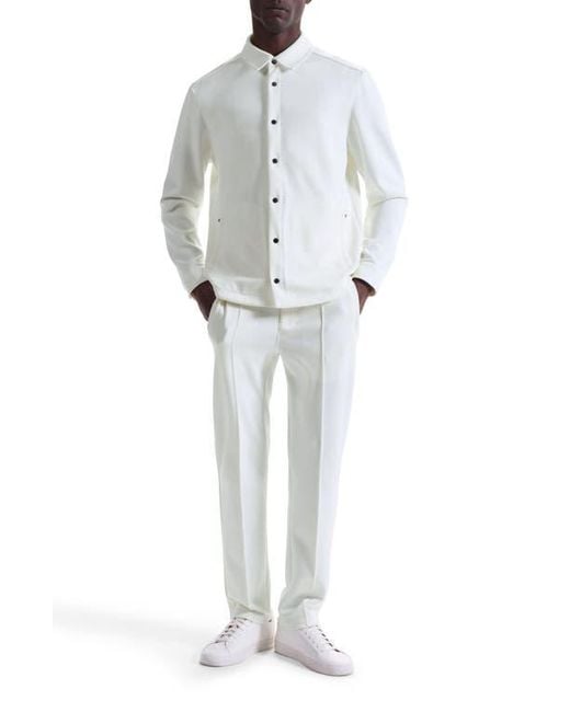 Bugatchi White Soft Touch Snap-Up Shirt for men