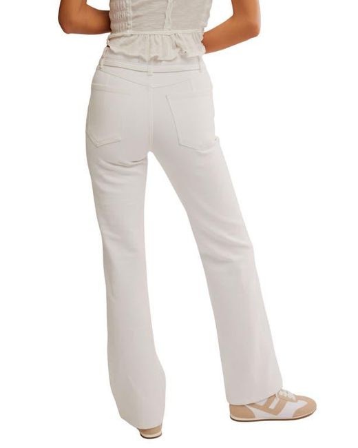 Free People White Sabine Belted Slim Bootcut Jeans