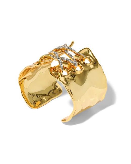 Alexis Metallic Solanales Crystal Lace-Up Cuff Bracelet