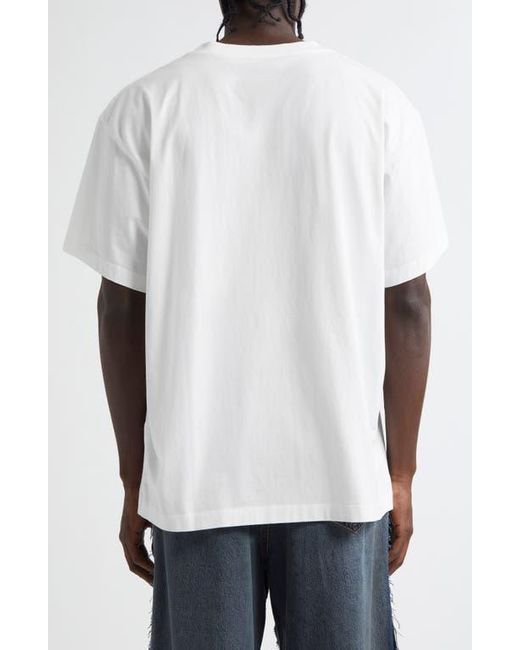 MM6 by Maison Martin Margiela White Numeric Logo Patch T-Shirt for men