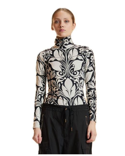 Cynthia Rowley Black Turtle Neck Lycra Top