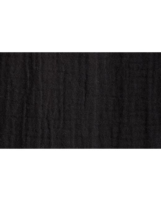 Nordstrom Black Cotton Gauze Cover-Up Shirtdress