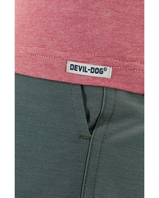 DEVIL-DOG DUNGAREES Pink Feeder Stripe T-shirt for men