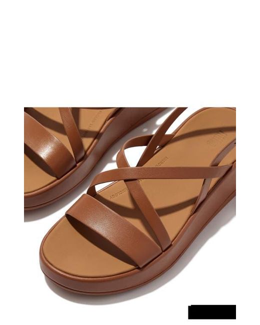 Fitflop Brown F-Mode Slingback Platform Wedge Slide Sandal