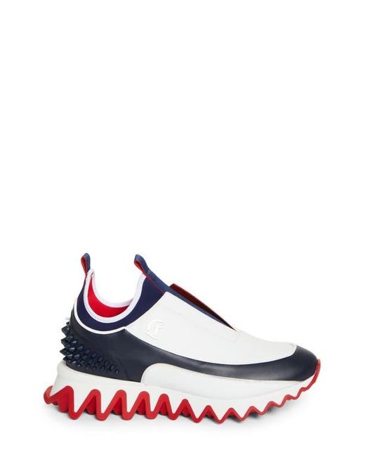 Christian Louboutin White Sharkyloub Spikes Slip-On Sneaker for men