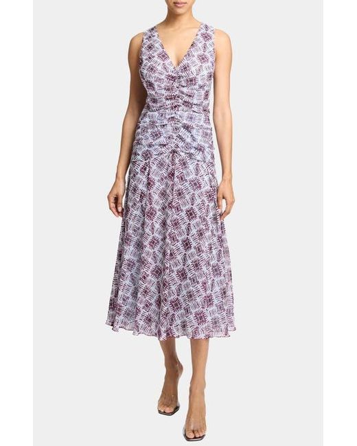Santorelli Purple Eden Midi Georgette Dress