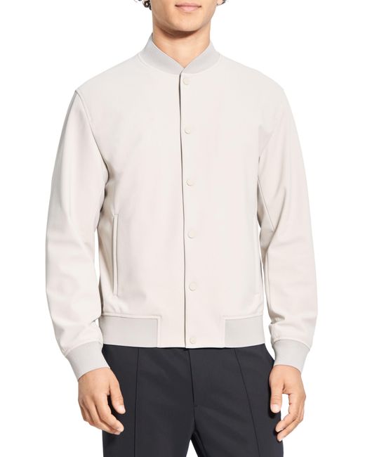 Theory Murphy Precision Bomber Jacket in White for Men | Lyst