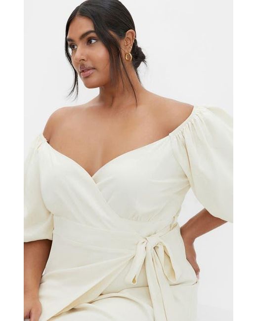 City Chic White Claudine Wrap Dress