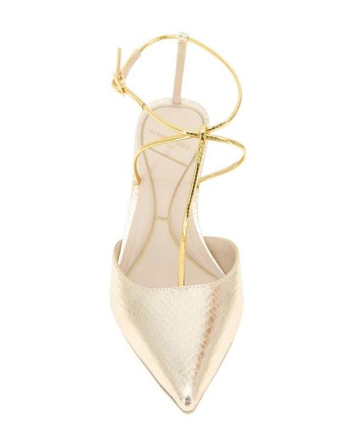 Kenneth Cole Metallic Umi Snakeskin Embossed Pointed Toe Pump