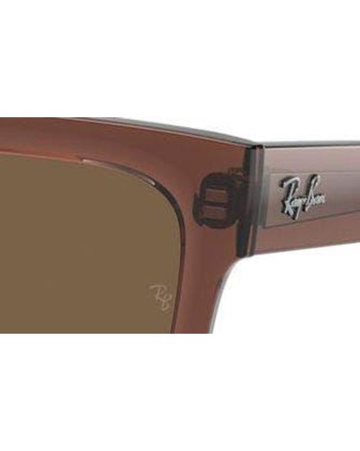 Ray-Ban Brown Warren 57mm Rectangular Sunglasses for men