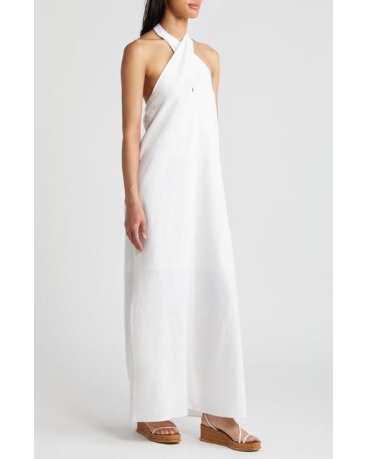 Halogen® White Halogen(r) Twist Neck Maxi Dress