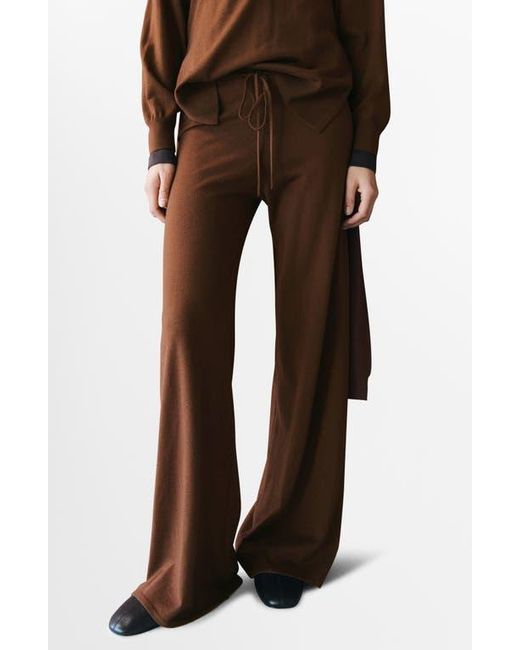 Mango Brown Kendrik Knit Drawstring Pants