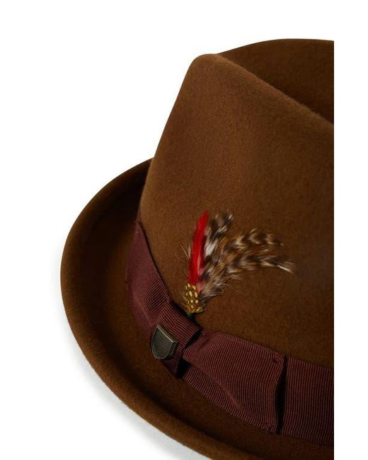 Brixton Brown Gain Wool Fedora for men