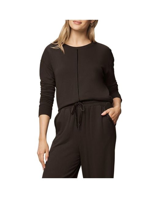 Splendid Women's Black Supersoft Trim Sweatshirt