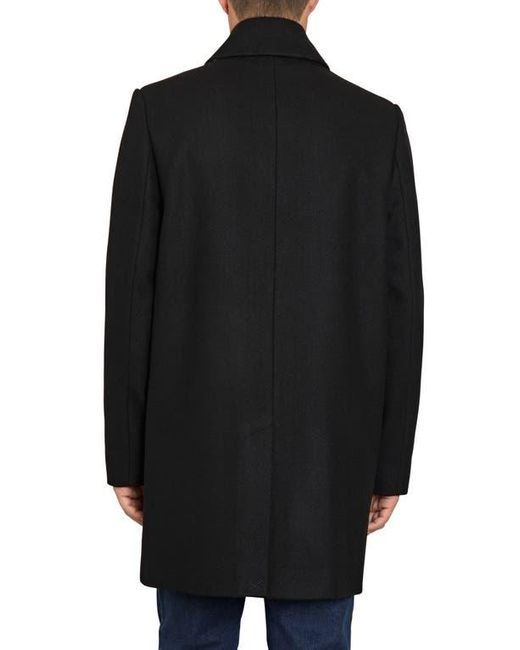 Sam Edelman Single Breasted Wool Blend Coat in Black for Men Lyst