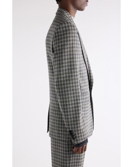 Acne Gray Juman Check Wool Mouliné Twill Blazer for men