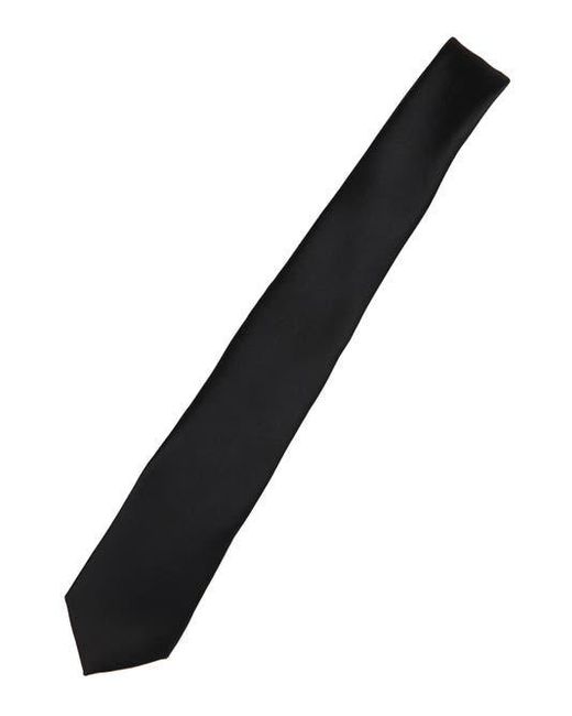 Brooklyn Brigade Black Solid Satin X-Long Tie for men