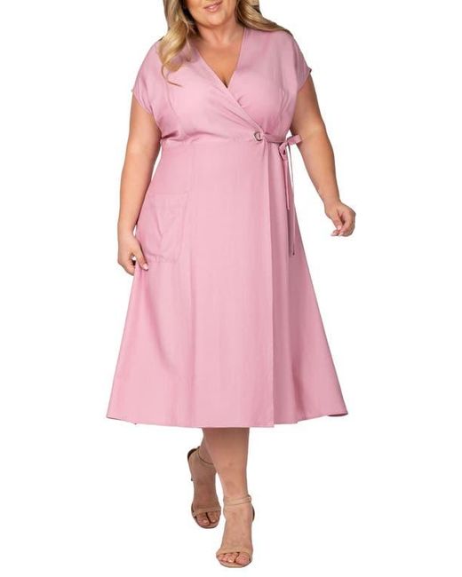 Standards & Practices Pink Midi Wrap Dress
