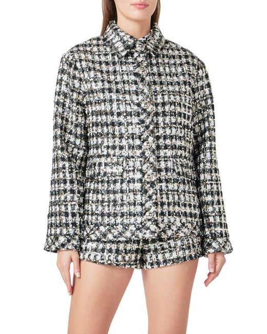 Endless Rose Black Sequin Check Jacket