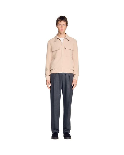 Sandro Multicolor Waffle-Effect Zip-Up Jacket for men