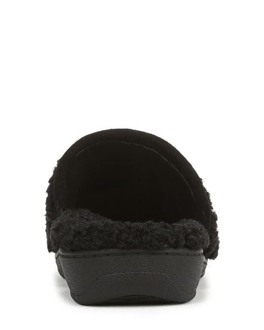 Vionic Black Izzy Faux Shearling Clog