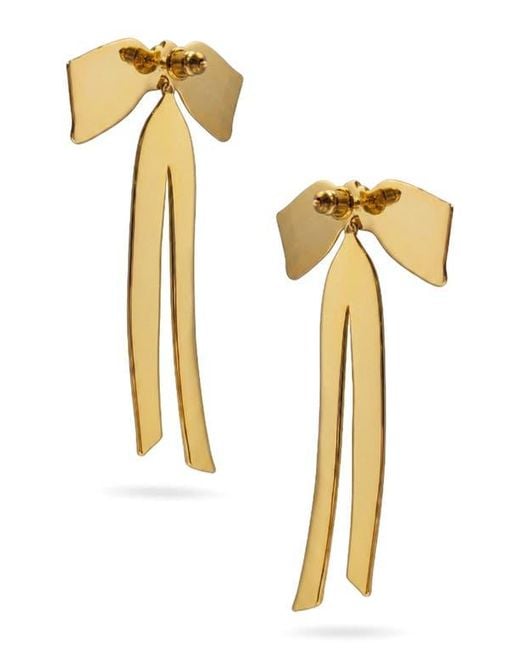 IMBER Metallic Bow Statement Drop Earrings