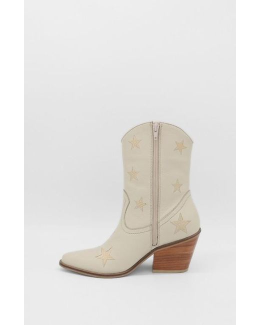 Stivali New York Women's White Moonlight Western Inspired Cowboy Boots