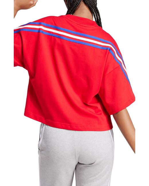 Adidas Red Future Icons 3-stripes Cotton T-shirt