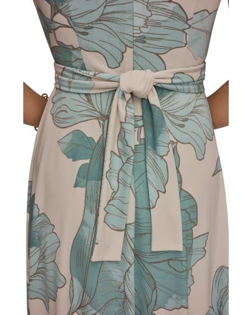 Donna Karan Green V-Neck A-Line Dress