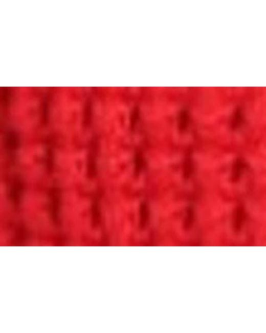 Apny Red Open Stitch Cardigan